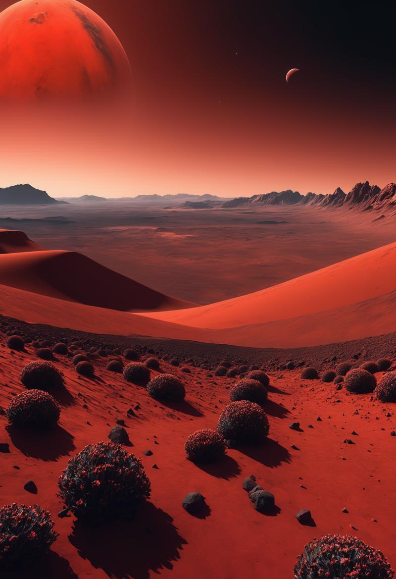 00003-3270634947-midnight on Mars the red planet, panoramic landscape, (art style of Angelo Savelli_1.6), (minimalism_1.2), abundant alien flora.png